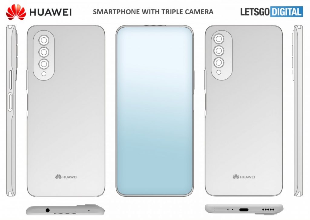 huawei in-display camera phone render